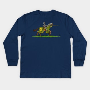 Charging Medieval Knight Kids Long Sleeve T-Shirt